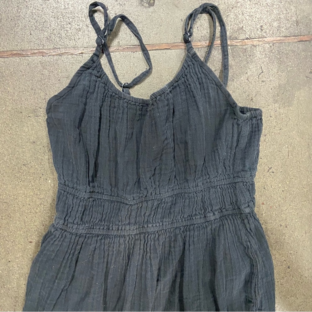Pact Organic Cotton Midi Dress Women M Black Pocket Sleeveless Beach Minimal - Picture 2 of 3
